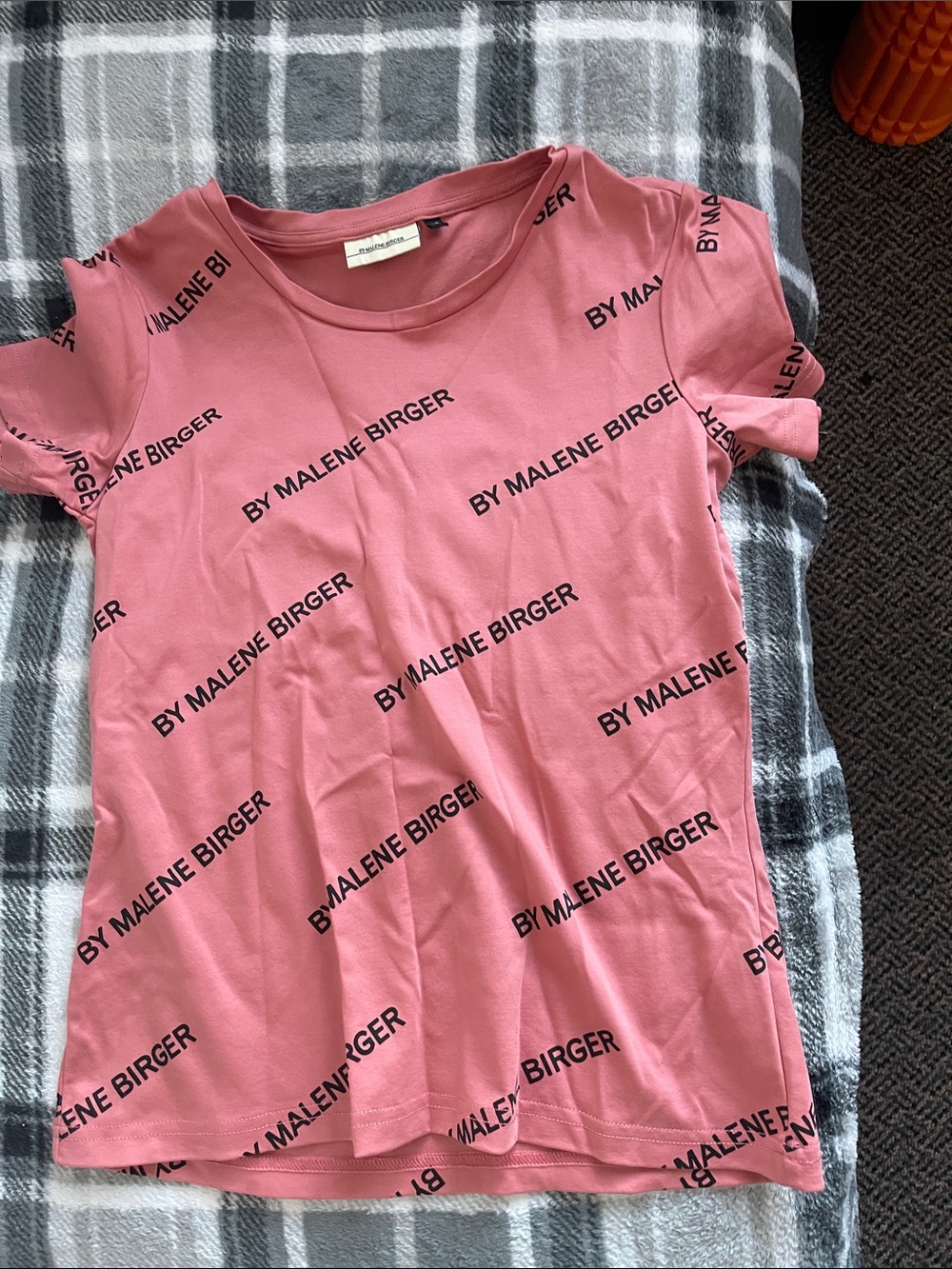 By Malene Birger Pink All-Over Logo Short Sleeve Tee